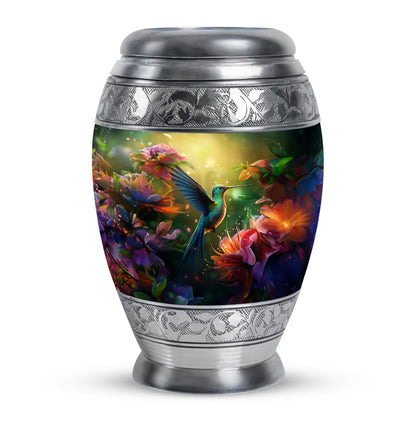 Green Personalized Bird Memorial Urn for Mom - 10-inch, 200 cu in - Yatskia
