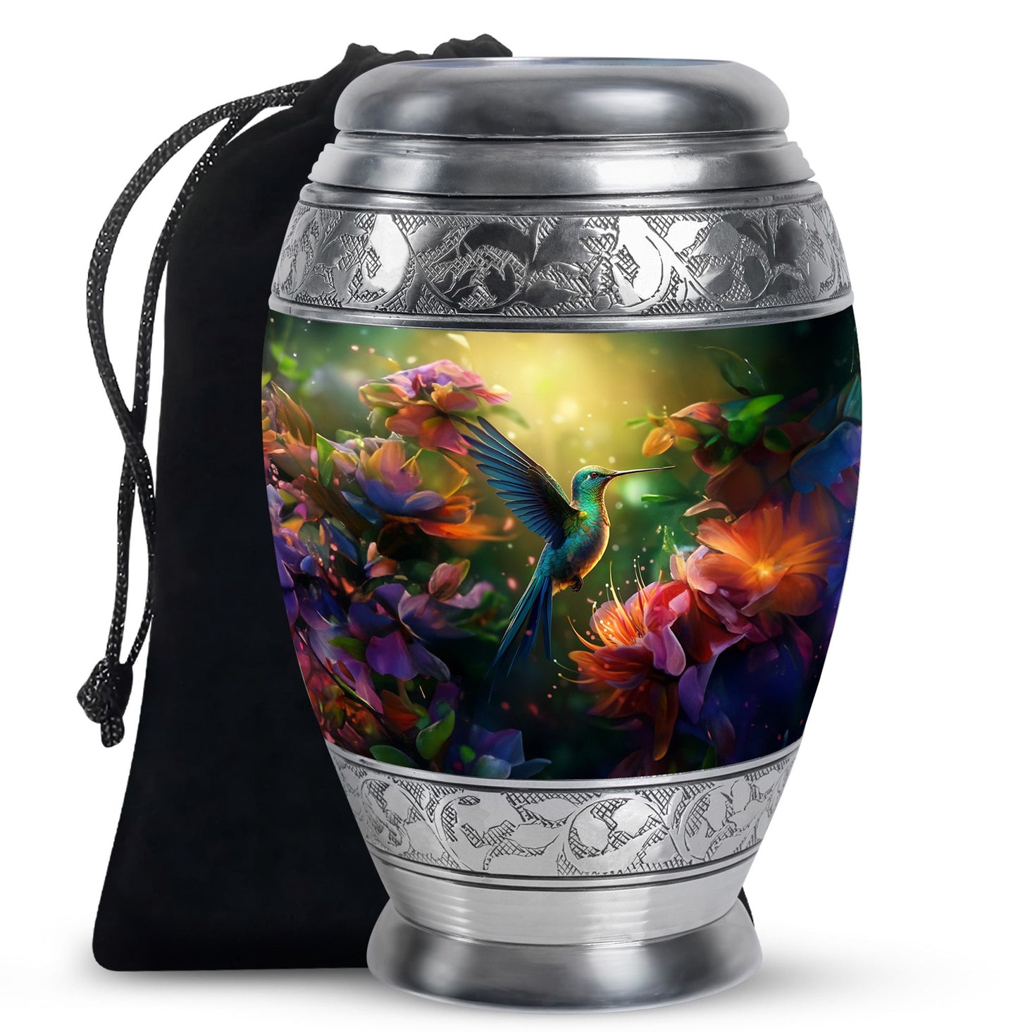 Green Personalized Bird Memorial Urn for Mom - 10-inch, 200 cu in - Yatskia