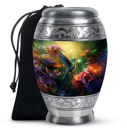 Green Personalized Bird Memorial Urn for Mom - 10-inch, 200 cu in - Yatskia
