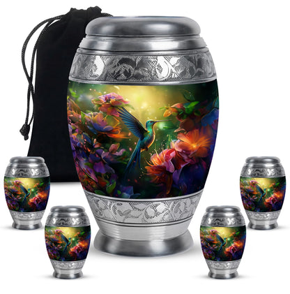 Green Personalized Bird Memorial Urn for Mom - 10-inch, 200 cu in - Yatskia