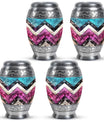 Pink Zigzag Pattern Memorial Urn - Blue Urn For Adult Male and Female