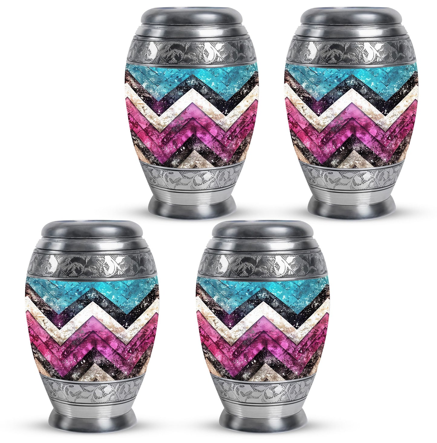 Pink Personalized Artistic Memorial Urn for Adult Male - 10-inch, 200 cu in - Yatskia