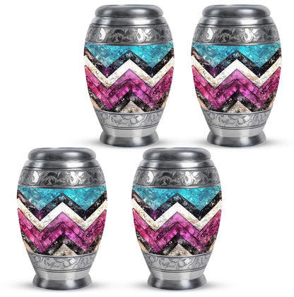 Pink Personalized Artistic Memorial Urn for Adult Male - 10-inch, 200 cu in - Yatskia