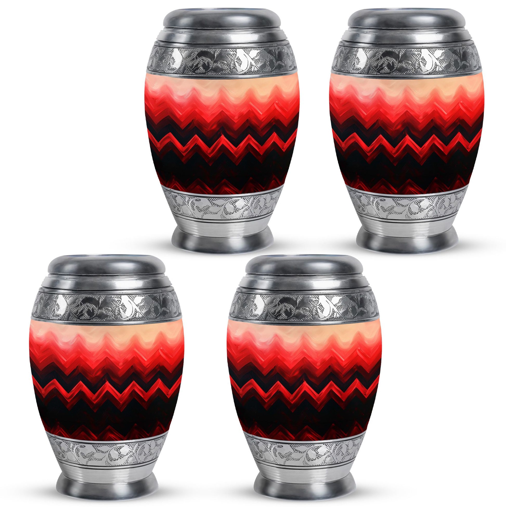 Zigzag Pattern Keepsake Urn For Ashes - Abstract Funeral Urn For Adults