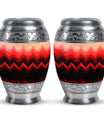 Zigzag Pattern Keepsake Urn For Ashes - Abstract Funeral Urn For Adults