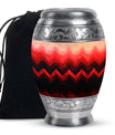 Zigzag Pattern Keepsake Urn For Ashes - Abstract Funeral Urn For Adults