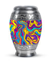 Artistic Swirly Pattern Urn For Ashes Memorial - Colorful Cremation Ashes Urn