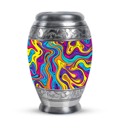 Colorful Personalized Artistic Cremation Urn for Human Ashes - 10-inch, 200 cu in - Yatskia