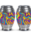Artistic Swirly Pattern Urn For Ashes Memorial - Colorful Cremation Ashes Urn