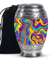 Artistic Swirly Pattern Urn For Ashes Memorial - Colorful Cremation Ashes Urn