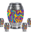 Artistic Swirly Pattern Urn For Ashes Memorial - Colorful Cremation Ashes Urn