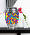 Artistic Swirly Pattern Urn For Ashes Memorial - Colorful Cremation Ashes Urn