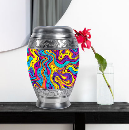 Colorful Personalized Artistic Cremation Urn for Human Ashes - 10-inch, 200 cu in - Yatskia