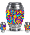 Artistic Swirly Pattern Urn For Ashes Memorial - Colorful Cremation Ashes Urn