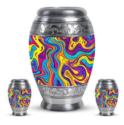 Colorful Personalized Artistic Cremation Urn for Human Ashes - 10-inch, 200 cu in - Yatskia