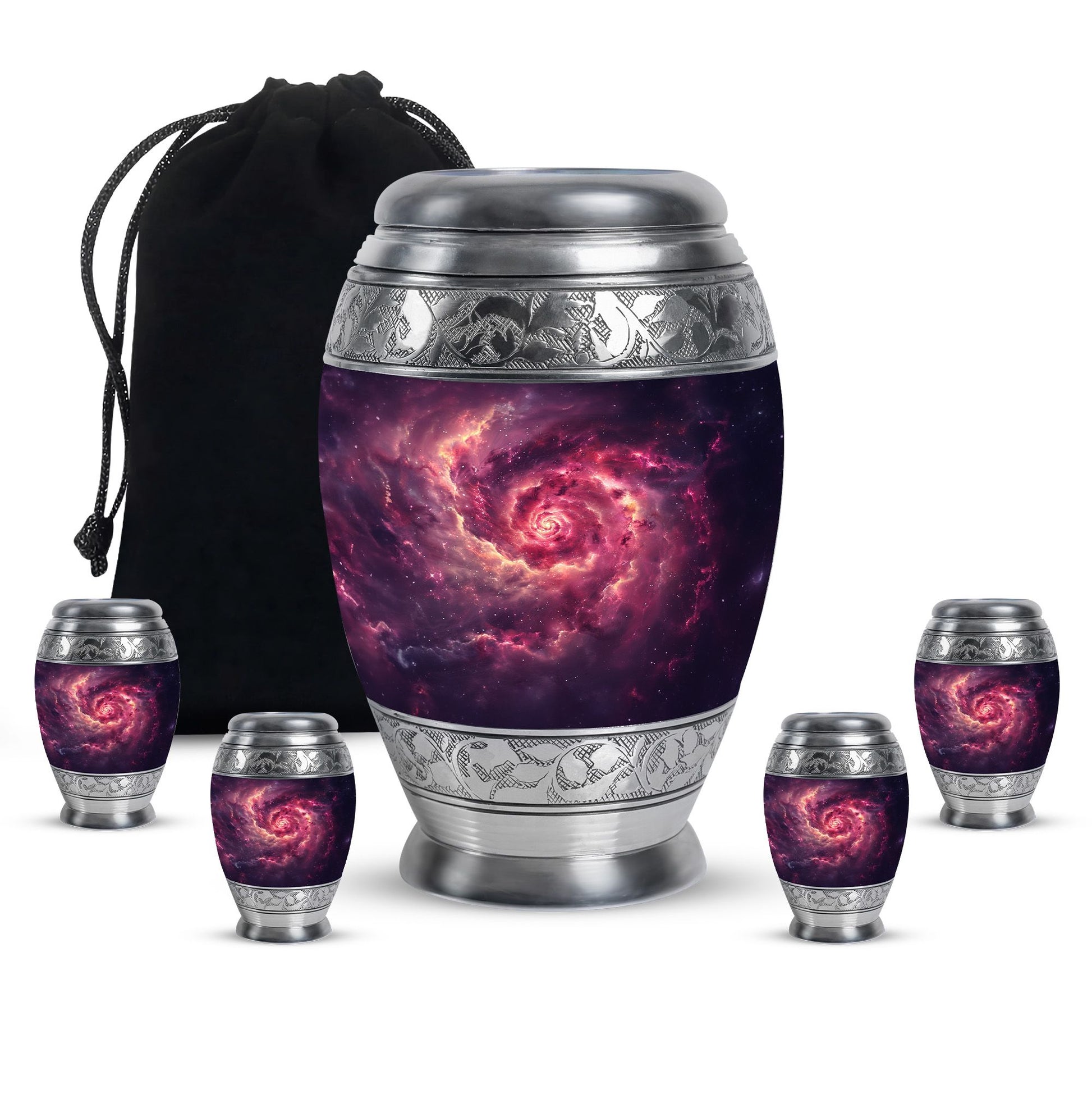 Galaxy Funeral Urn For Dad And Mom - Red Funeral Urn For Ashes