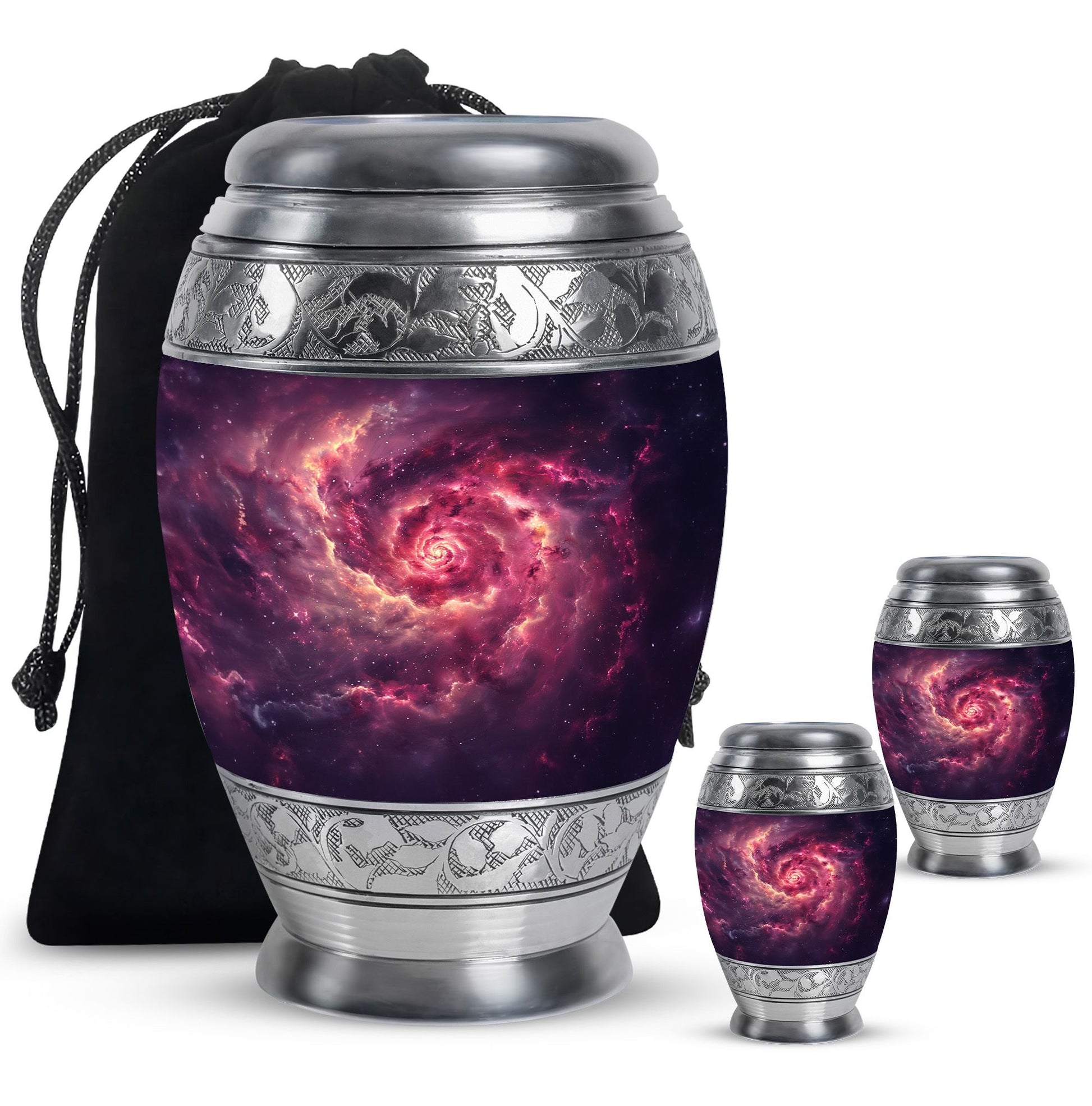 Galaxy Funeral Urn For Dad And Mom - Red Funeral Urn For Ashes