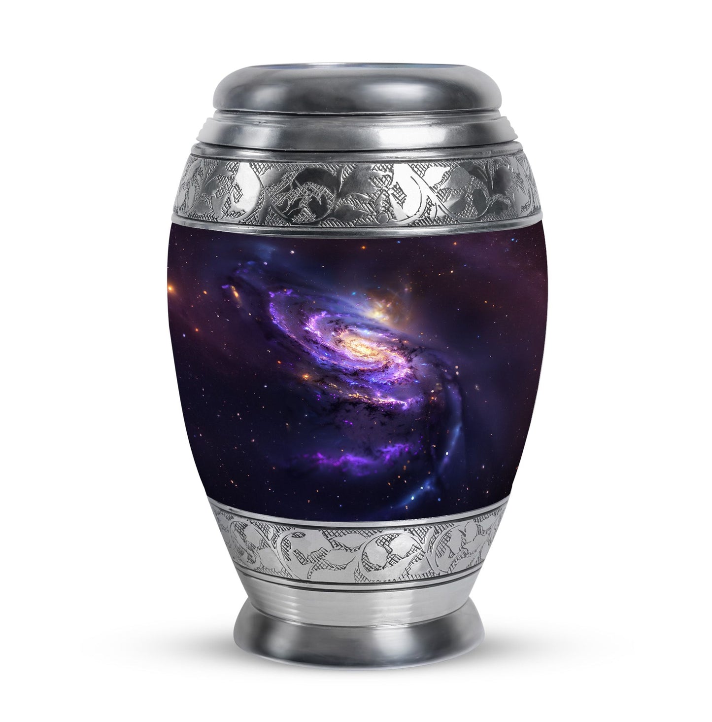 Purple Personalized Galaxy Memorial Urn for Human Ashes - 10-inch, 200 cu in - Yatskia