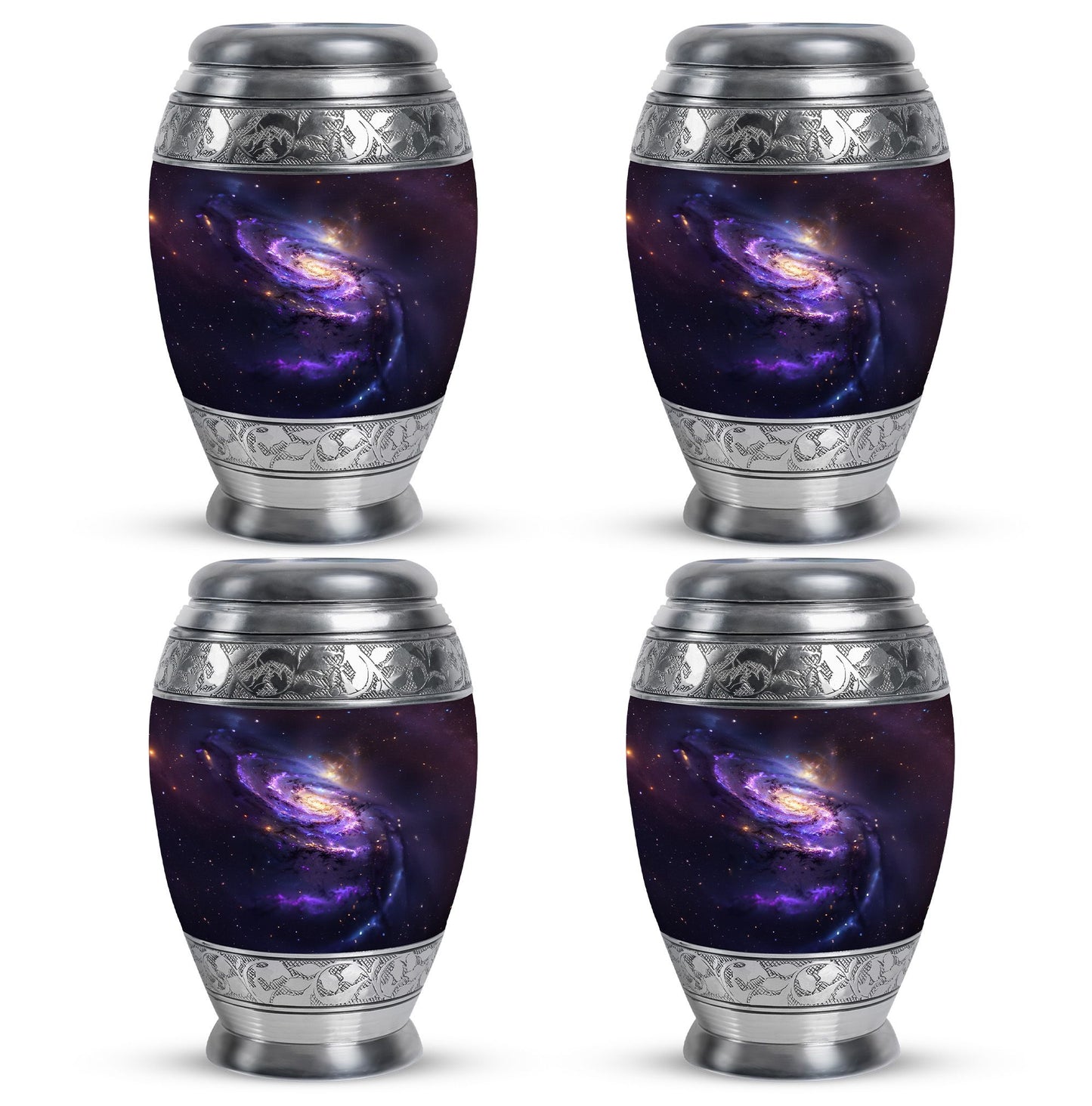 Purple Personalized Galaxy Memorial Urn for Human Ashes - 10-inch, 200 cu in - Yatskia