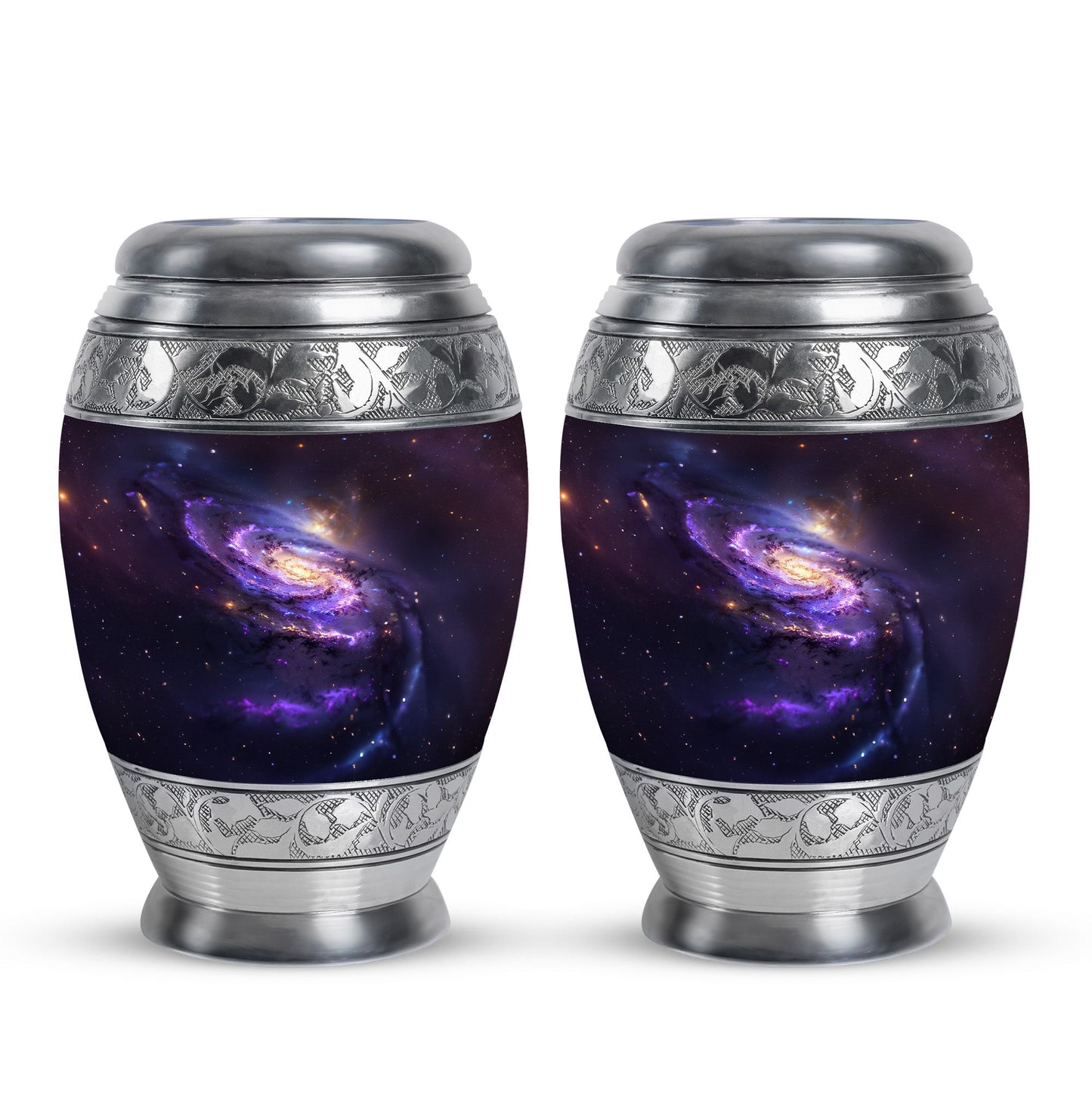 Purple Personalized Galaxy Memorial Urn for Human Ashes - 10-inch, 200 cu in - Yatskia