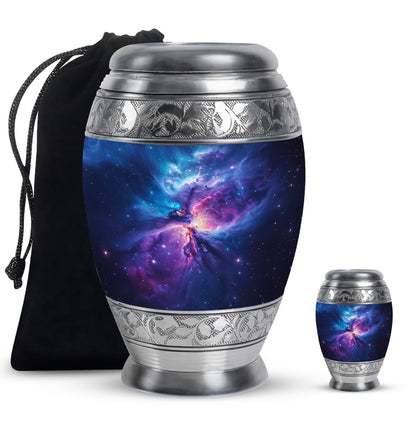 Personalized Galaxy Cremation Urn for Human Ashes - 10-inch, 200 cu in - Yatskia