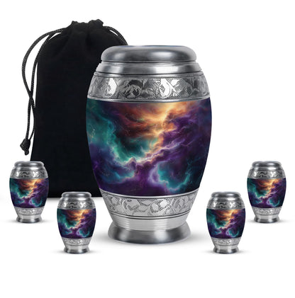 Personalized Galaxy Cremation Urn for Men & Women - 10-inch, 200 cu in - Yatskia