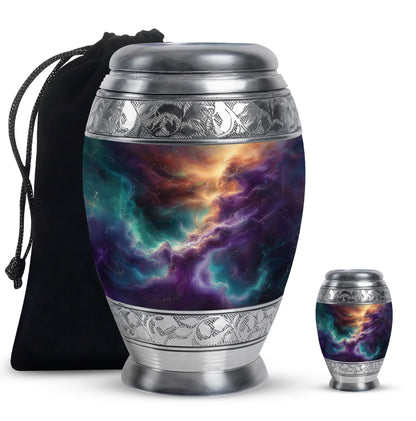 Personalized Galaxy Cremation Urn for Men & Women - 10-inch, 200 cu in - Yatskia