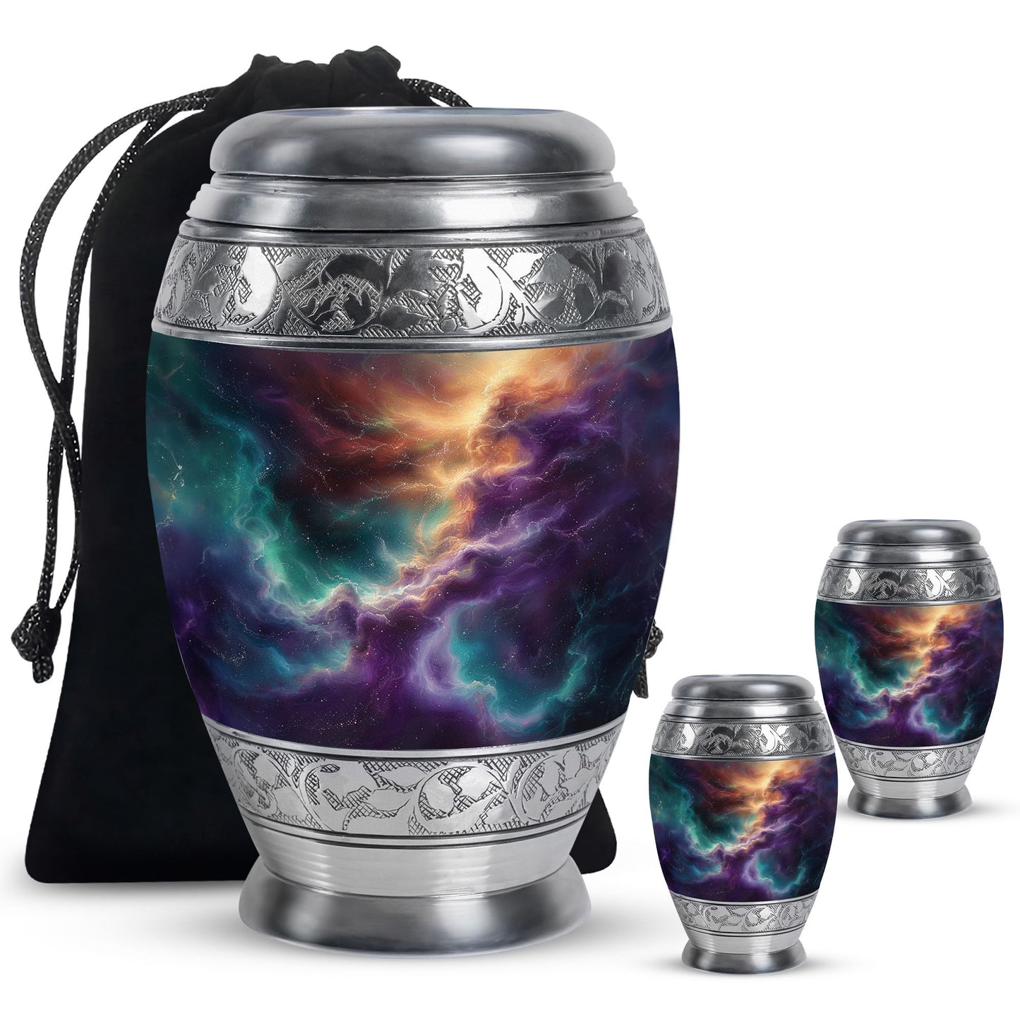 Personalized Galaxy Cremation Urn for Men & Women - 10-inch, 200 cu in - Yatskia