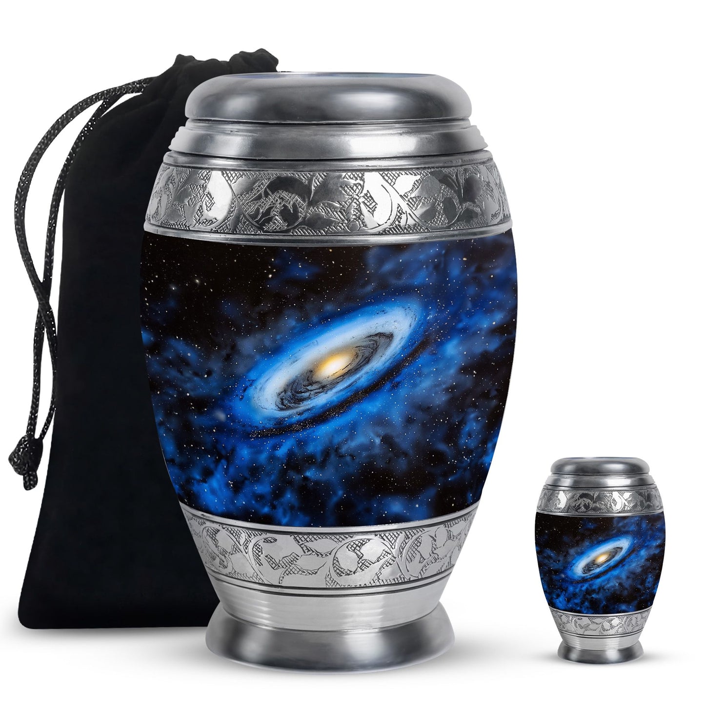 Personalized Galaxy Cremation Urn for Human Ashes - 10-inch, 200 cu in - Yatskia