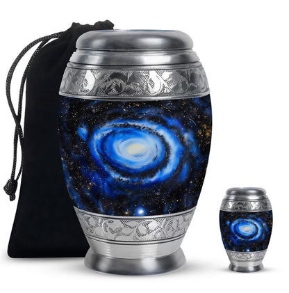 Personalized Galaxy Cremation Urn for Human Ashes - 10-inch, 200 cu in - Yatskia