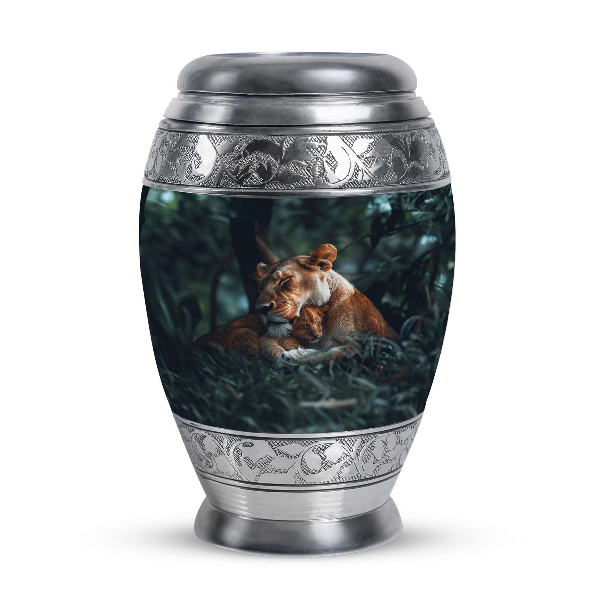 Lioness And Cub Cremation Urn For Adults - Lion Urns For Men & Women