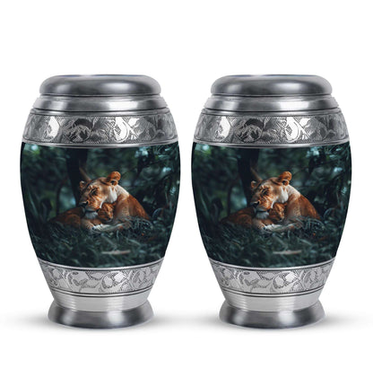 Lioness And Cub Cremation Urn For Adults - Lion Urns For Men & Women
