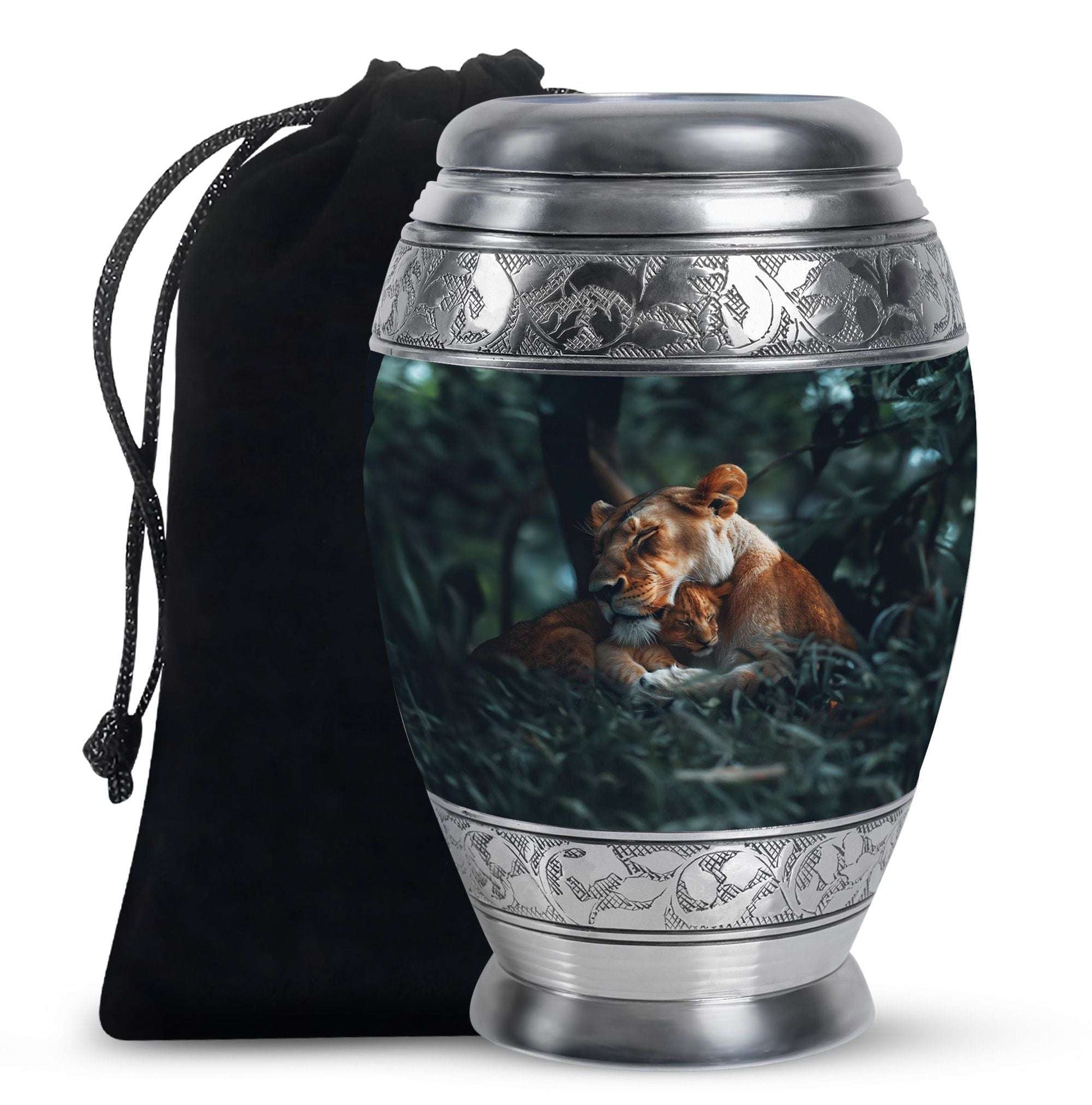 Lioness And Cub Cremation Urn For Adults - Lion Urns For Men & Women