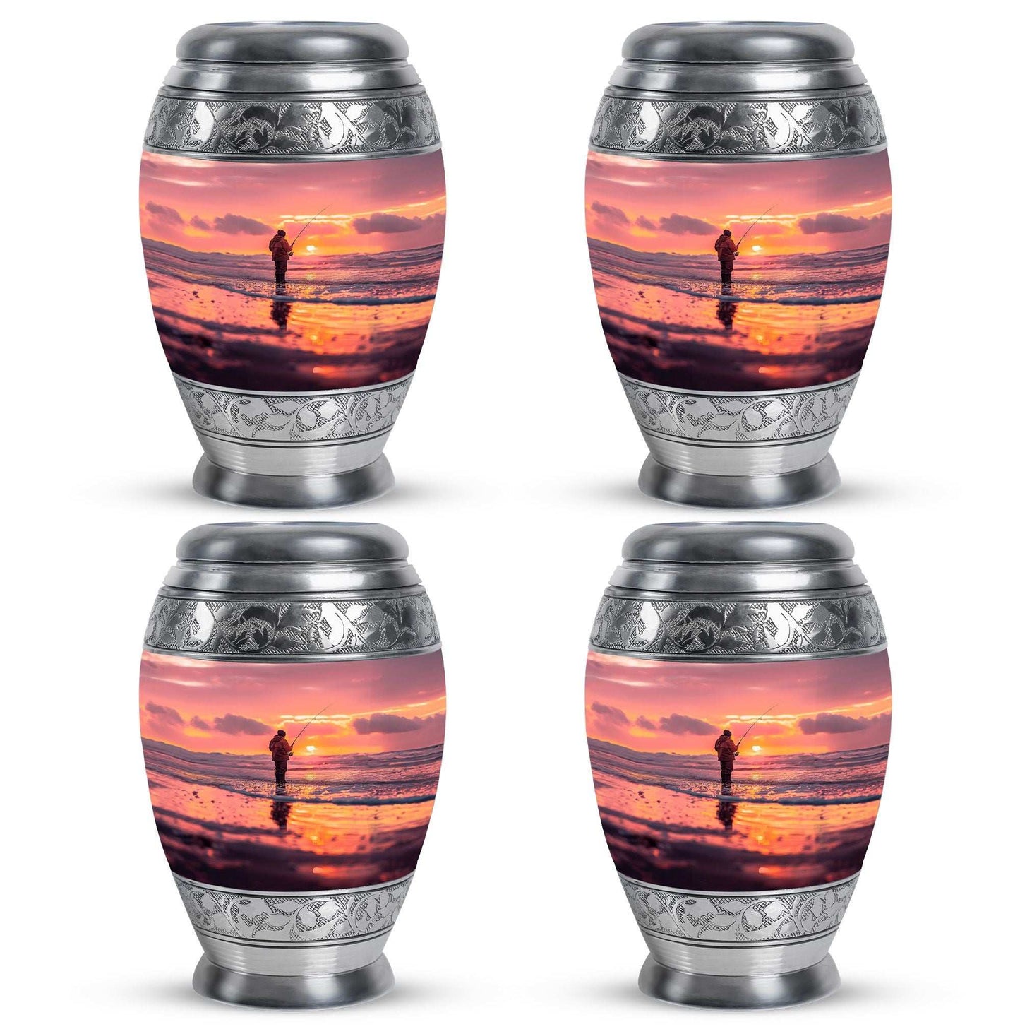 Ocean Fishing Cremation Urns For Ashes - Pink Memorial Urn For Father