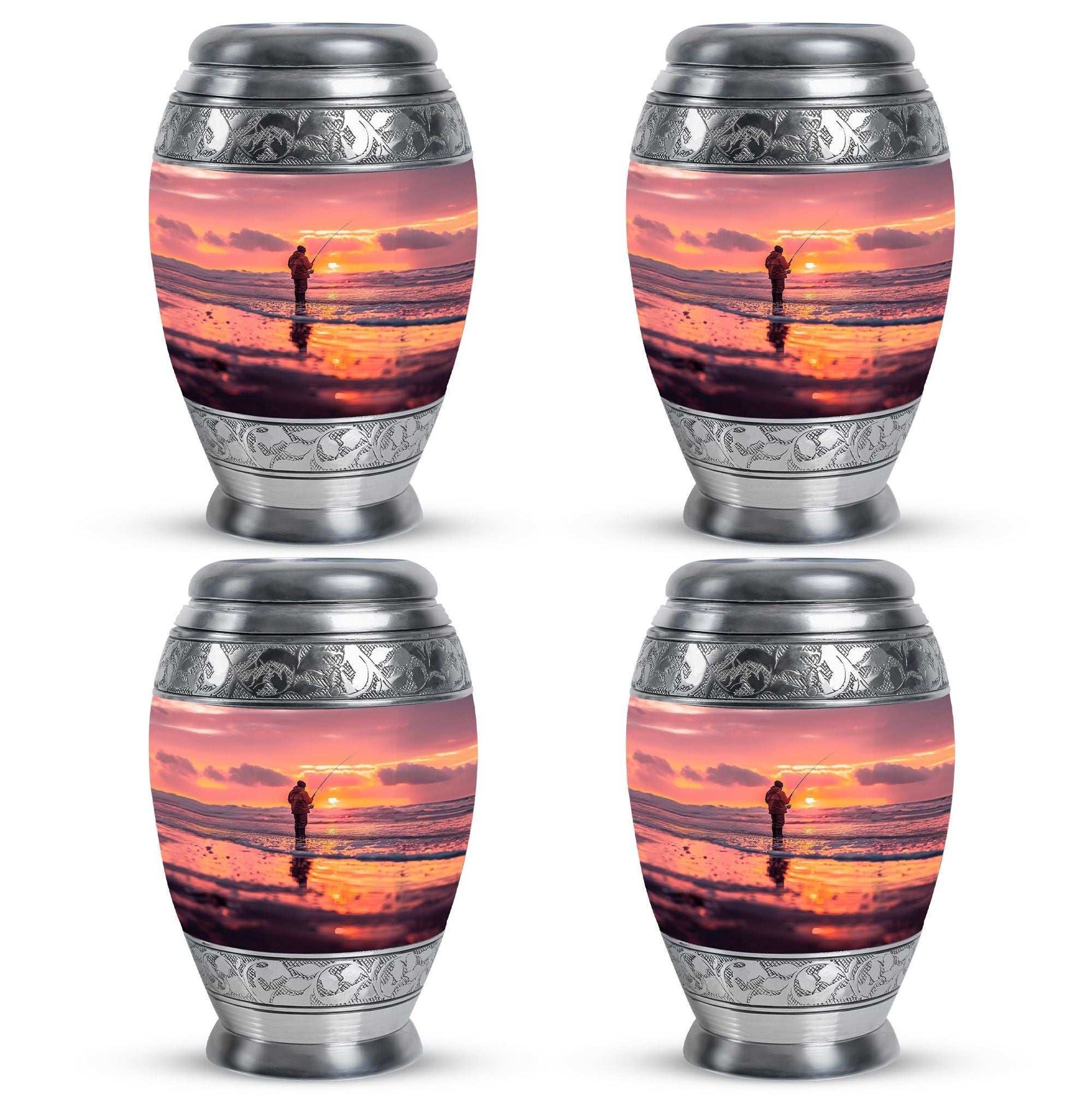 Ocean Fishing Cremation Urns For Ashes - Pink Memorial Urn For Father