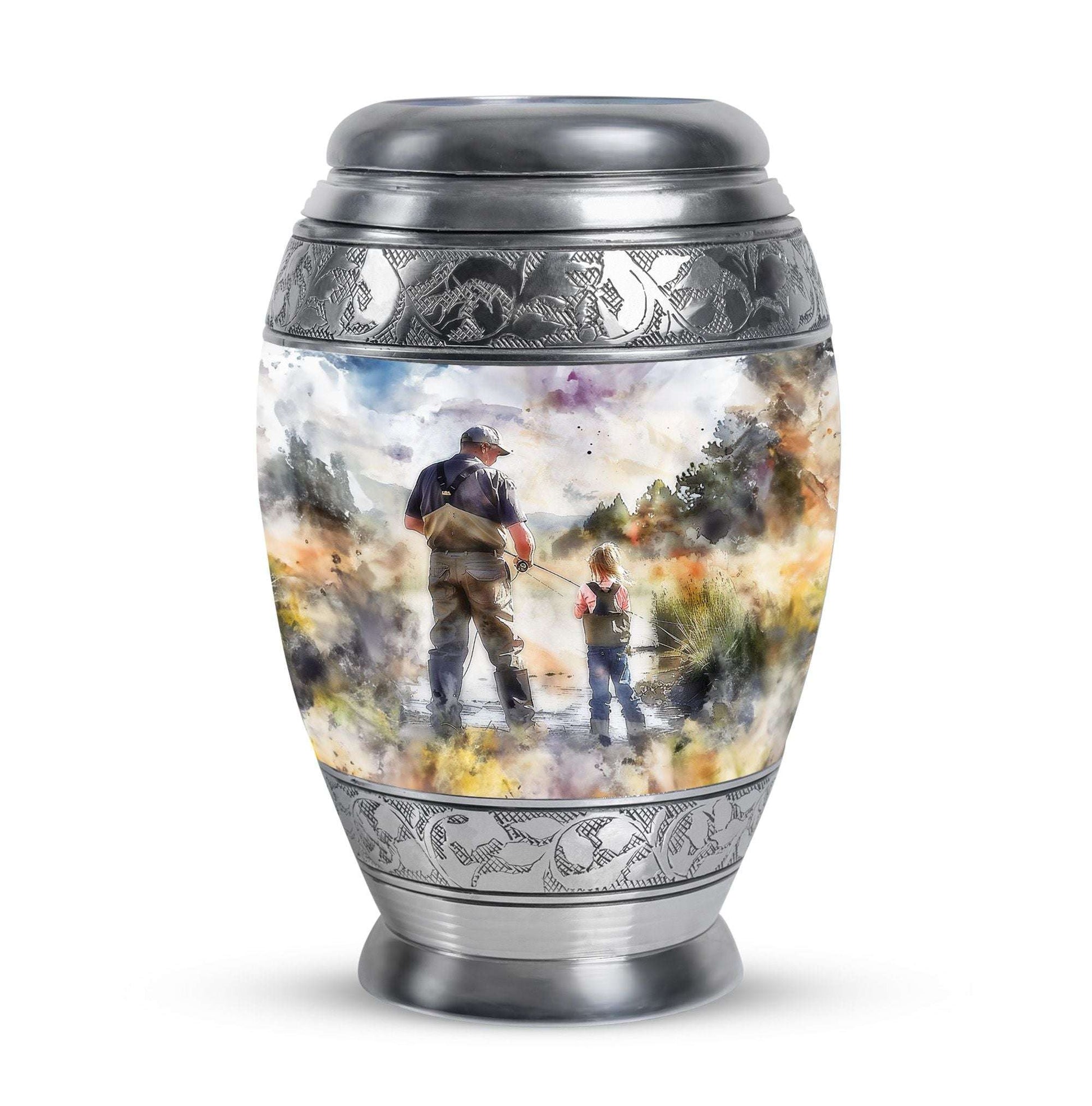 Artistic Fishing Cremation Ashes Urns - Father & Daughter Memorial Urn