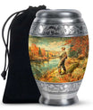 Artistic Fishing Memorial Urns Cremation Ashes - Large Urn For Mom & Dad