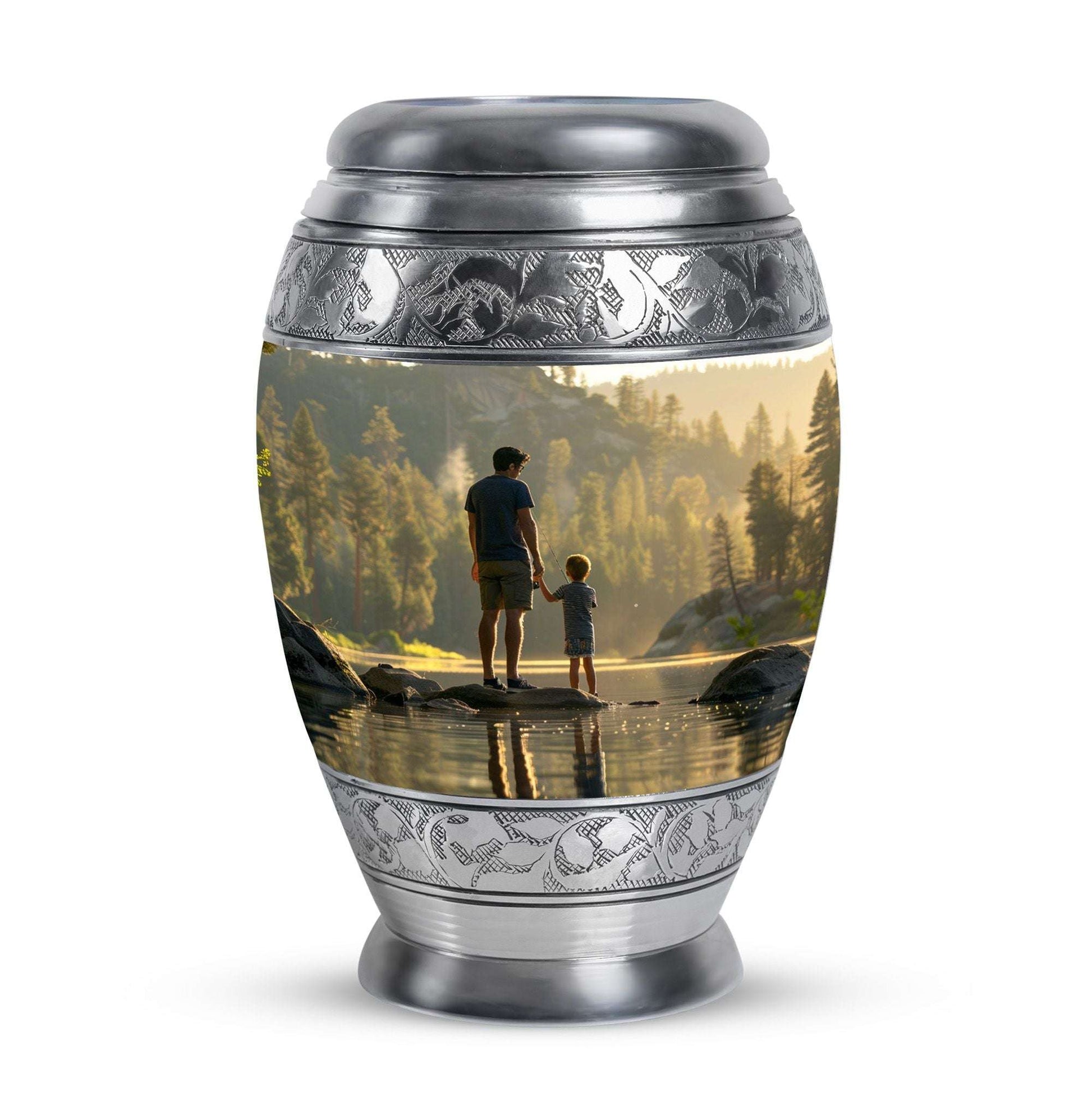 Father & Son Fishing Memorial Urn - Funeral Urns For Human Ashes