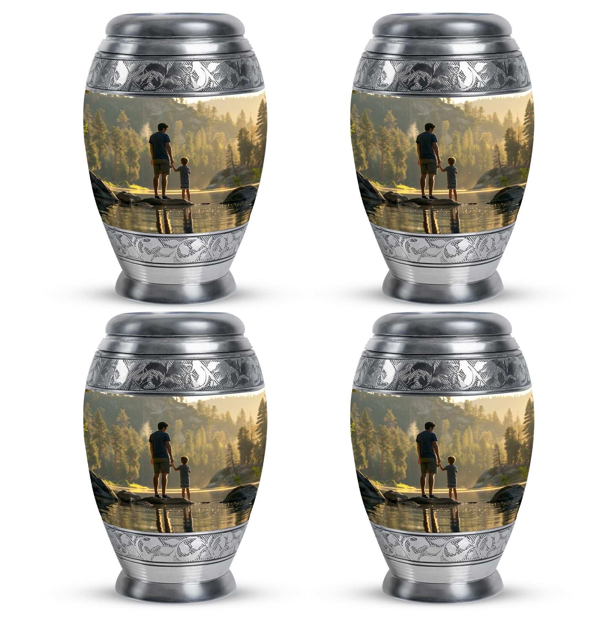 Father & Son Fishing Memorial Urn - Funeral Urns For Human Ashes
