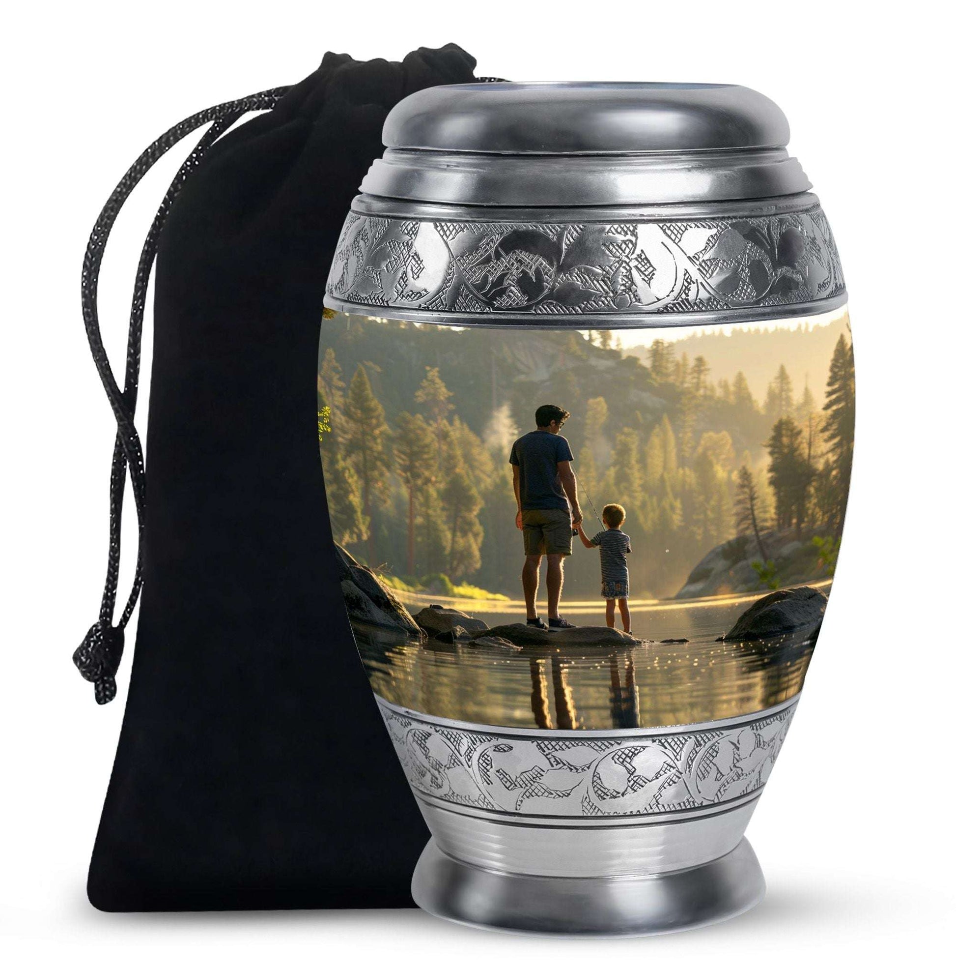 Father & Son Fishing Memorial Urn - Funeral Urns For Human Ashes