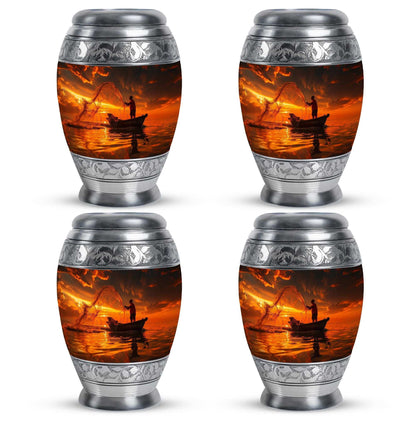 Sunset Memorial Urn For Ashes - Fishermen Cremation Urn For Adults