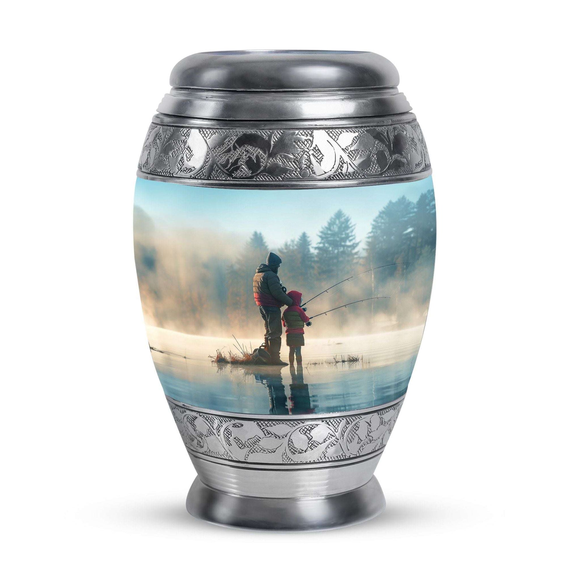 Fishing Adult Cremation Urns For Ashes - Father And Daughter Memorial Urn