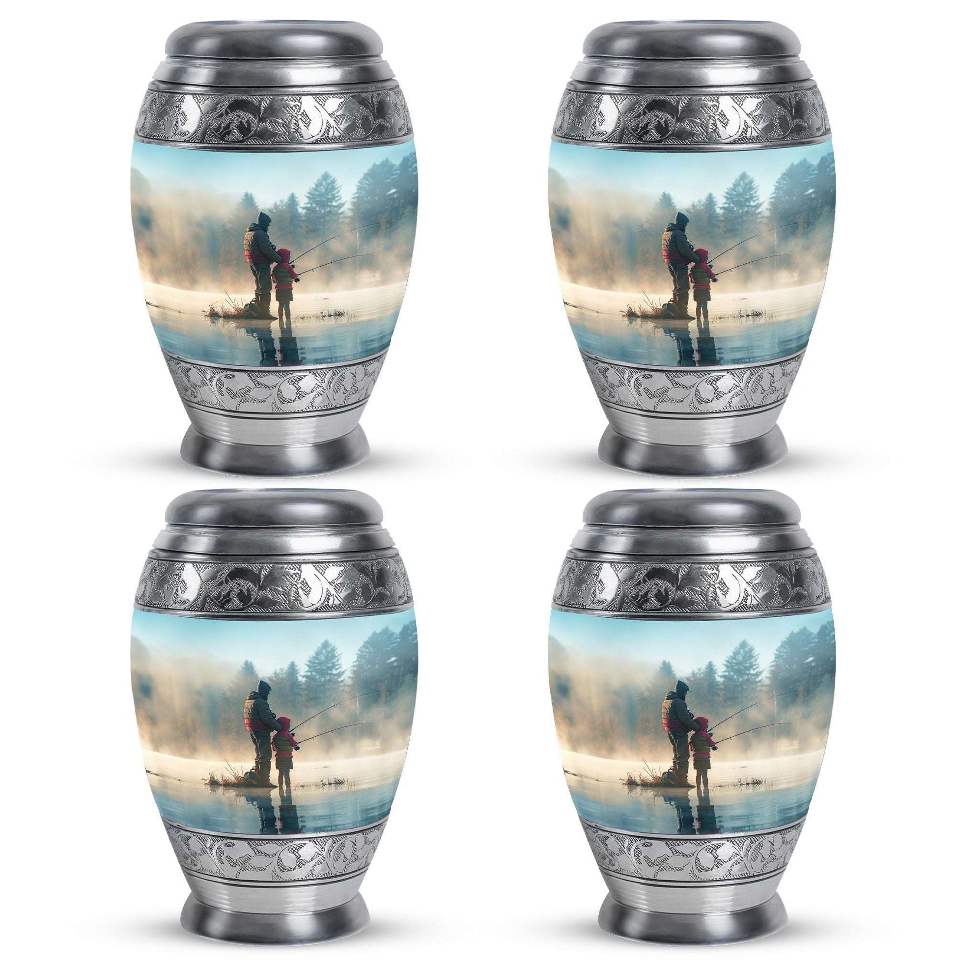Fishing Adult Cremation Urns For Ashes - Father And Daughter Memorial Urn