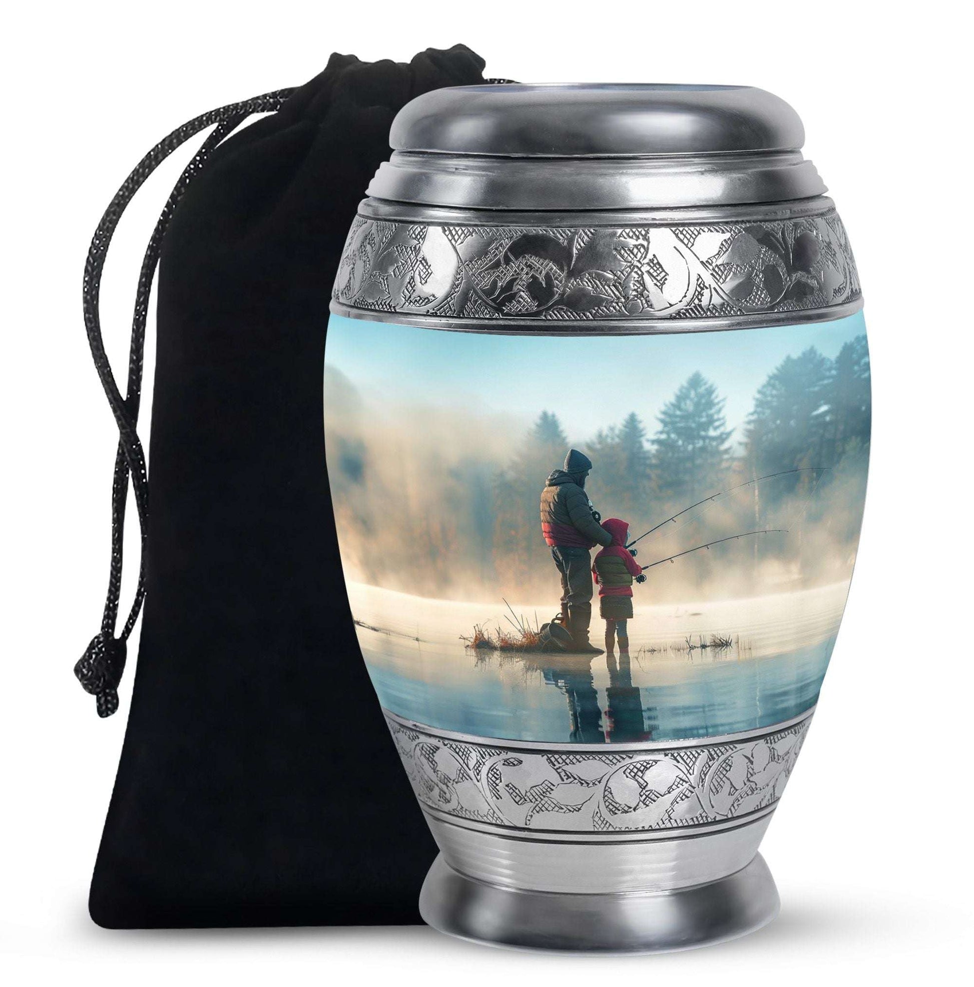 Fishing Adult Cremation Urns For Ashes - Father And Daughter Memorial Urn