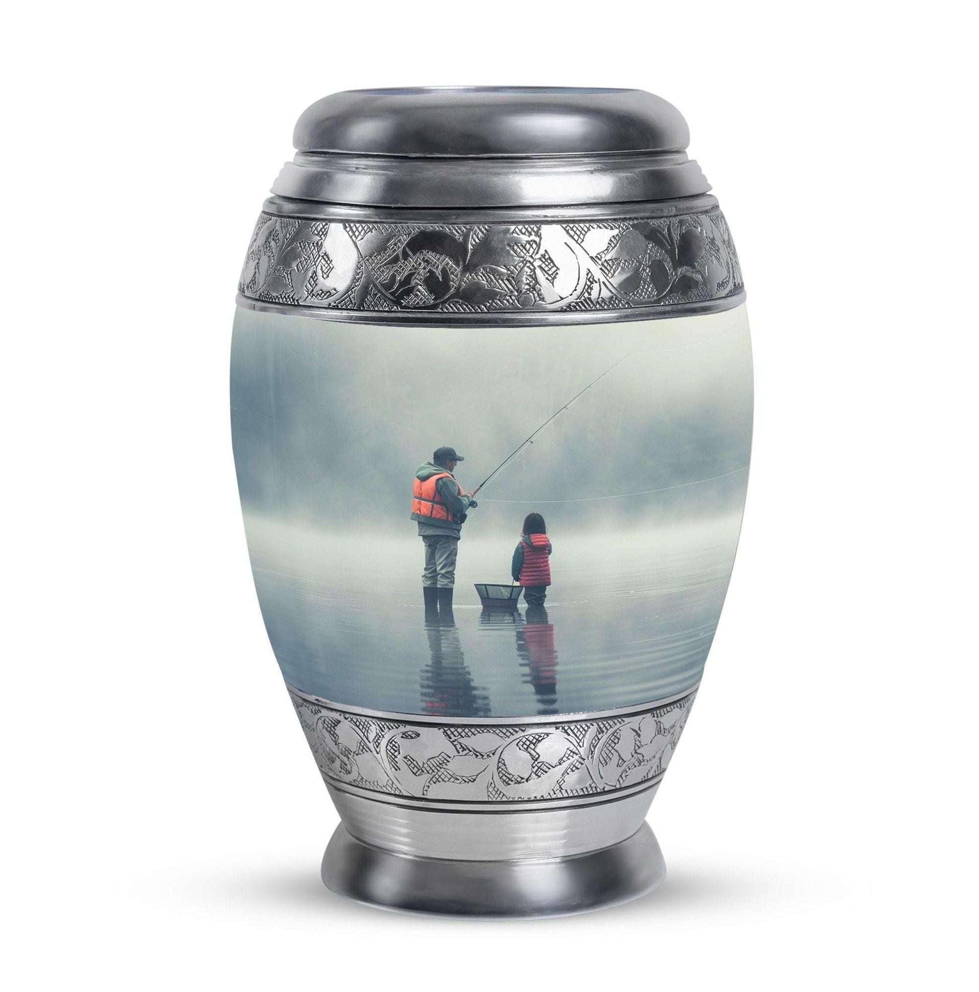 Fishing Memorial Urn For Fathers - Fishermen Cremation Urn For Funeral
