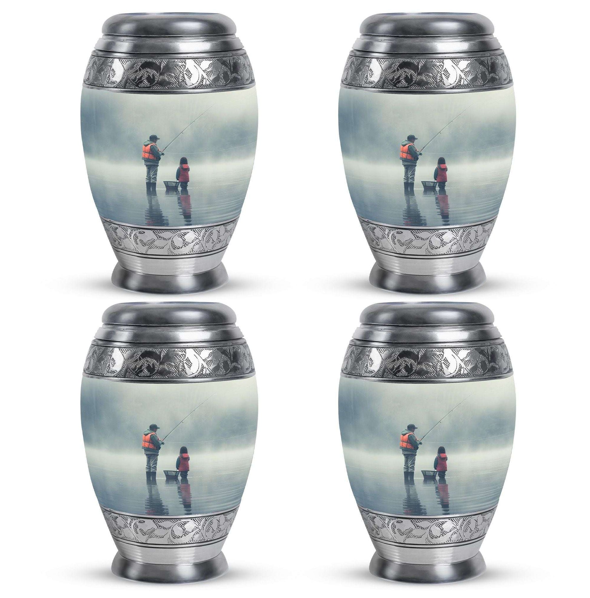 Fishing Memorial Urn For Fathers - Fishermen Cremation Urn For Funeral