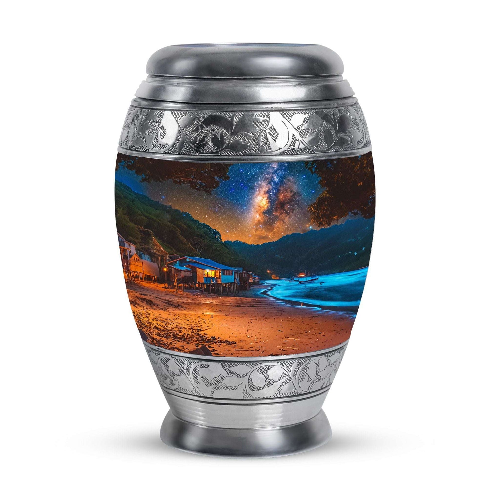 Starry Beach Urns For Ashes For Humans Funeral - Memorial Urn For Dad