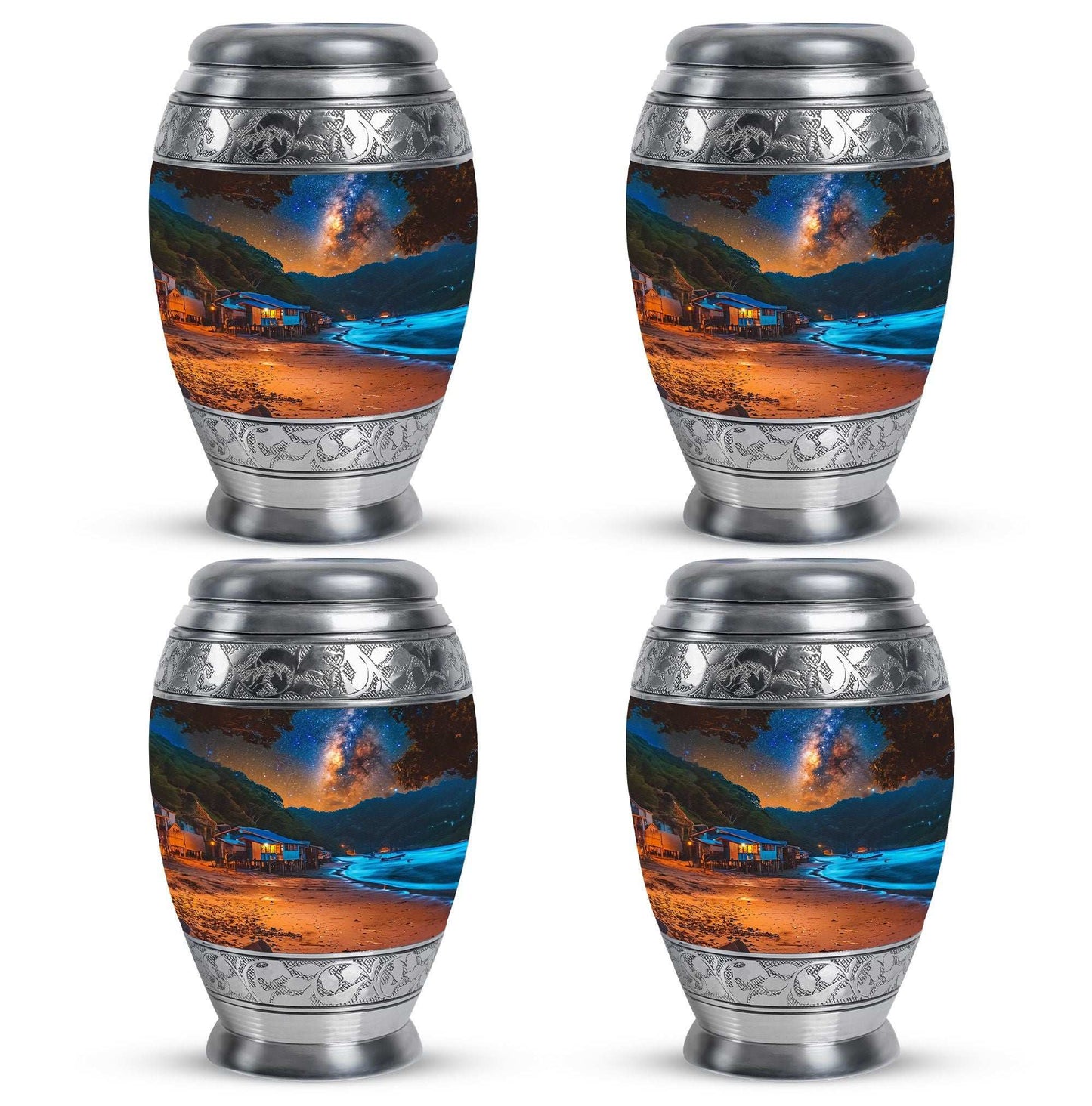 Starry Beach Urns For Ashes For Humans Funeral - Memorial Urn For Dad