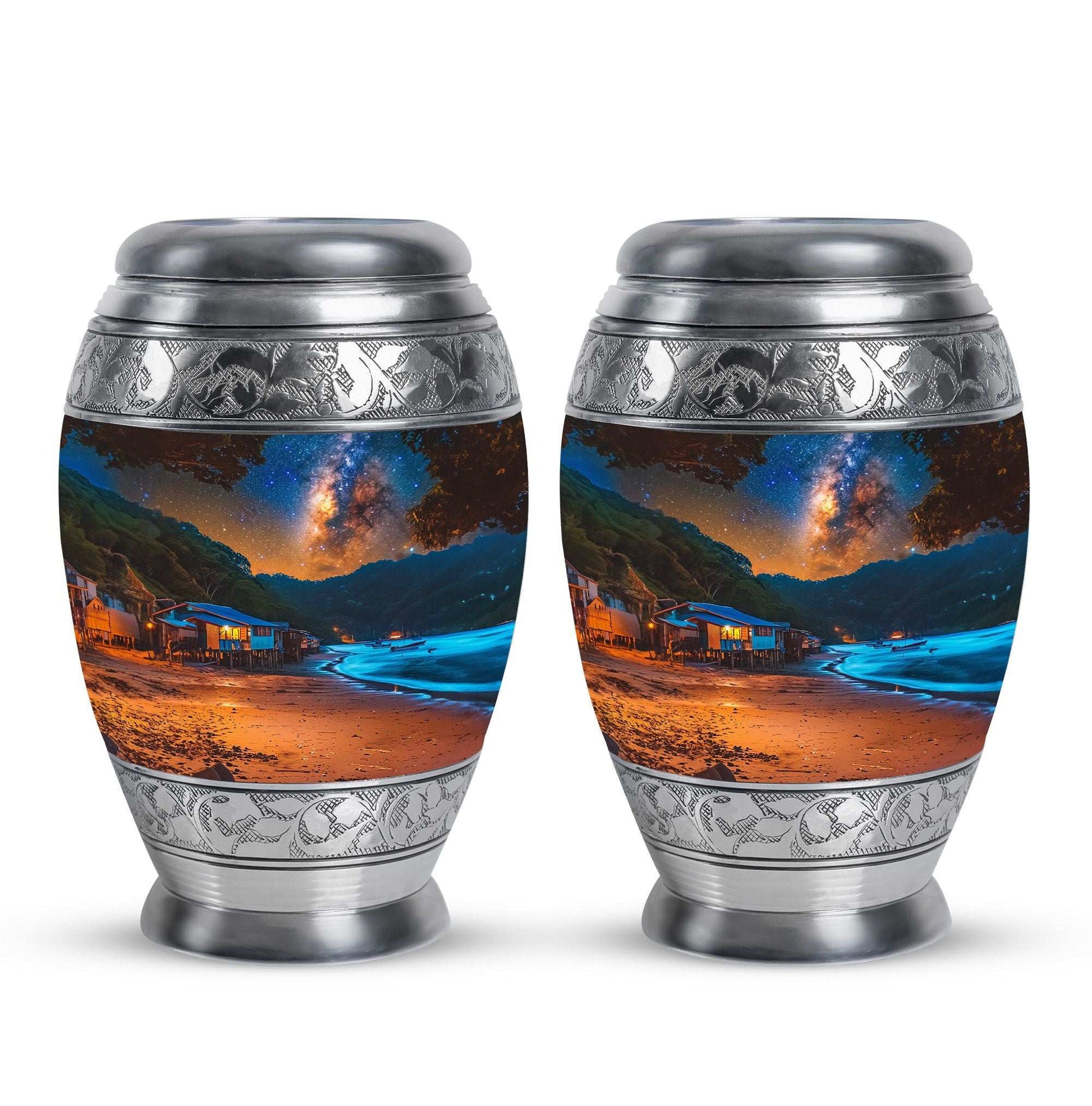 Starry Beach Urns For Ashes For Humans Funeral - Memorial Urn For Dad