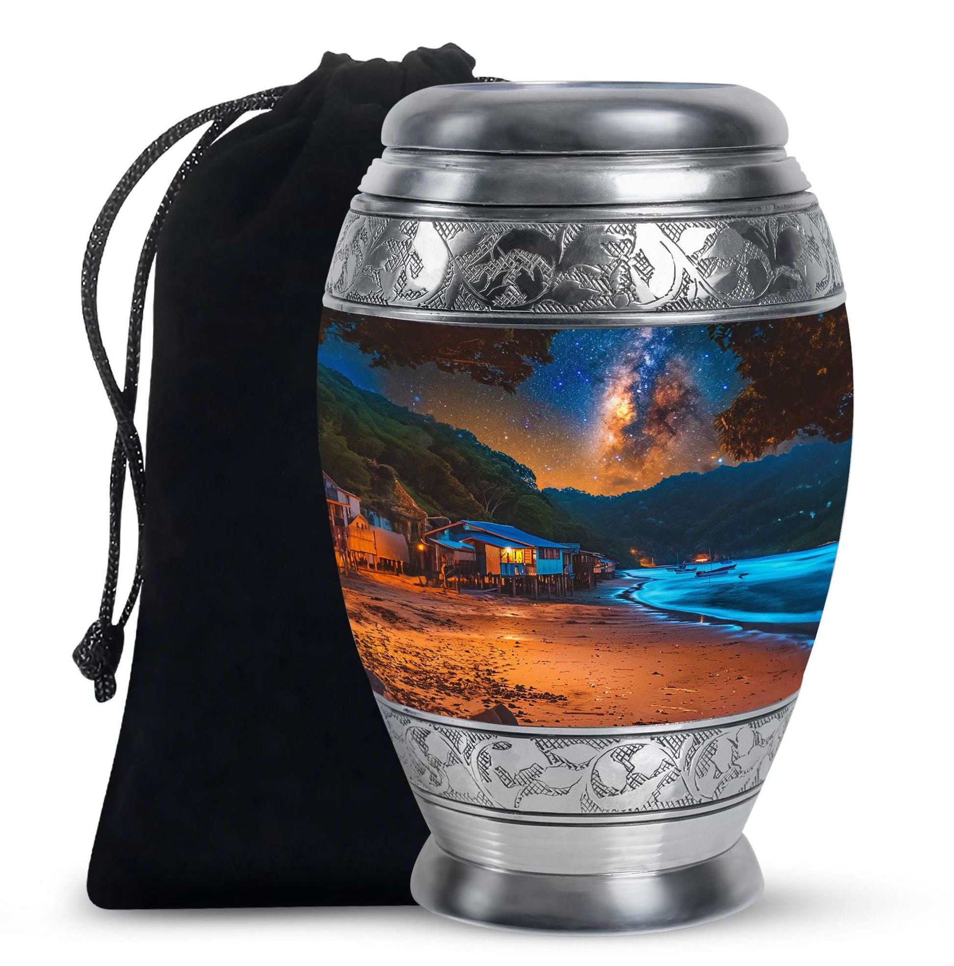 Starry Beach Urns For Ashes For Humans Funeral - Memorial Urn For Dad